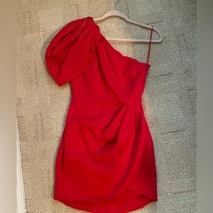 One shoulder dress, fits true to size but on the shorter side